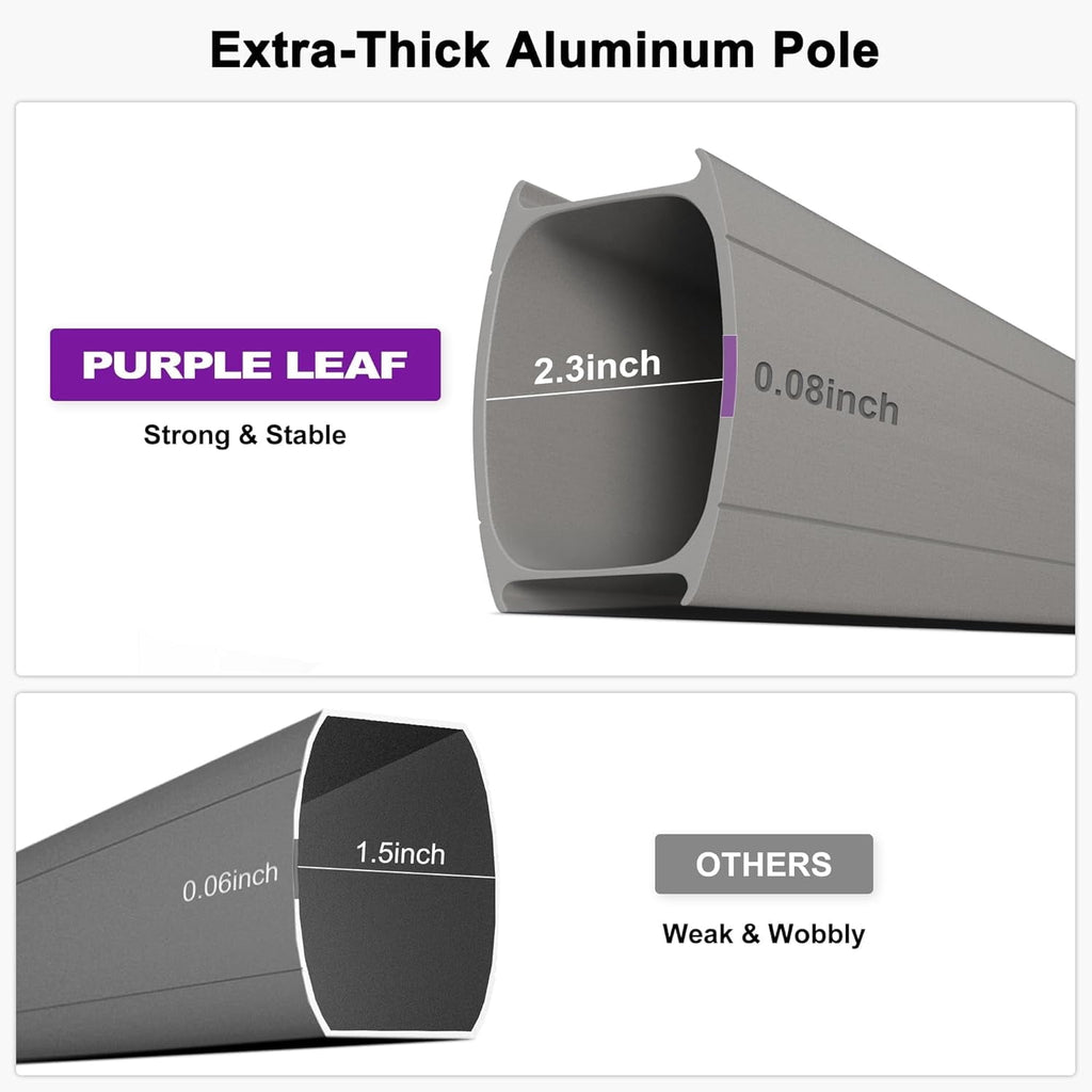 PURPLE LEAF Patio Umbrella with Base Included, 10ft Outdoor Aluminum Cantilever Umbrella with 360° Rotation, Aluminum Large Offset Umbrella for Outdoor Garden Pool, Beige