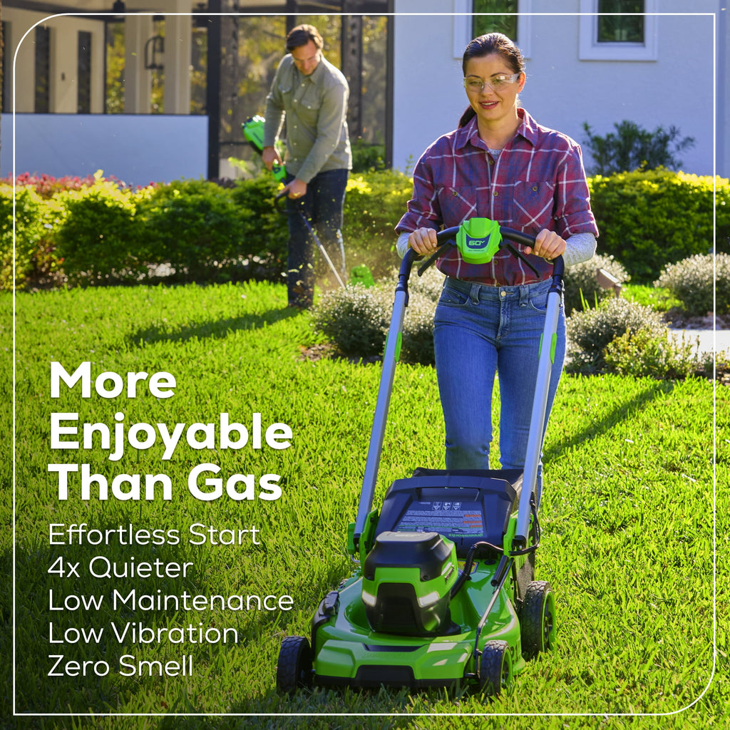 Greenworks 60V 21” Self-Propelled Lawn Mower with (2) 5.0 Ah Batteries & Rapid Charger 2546202