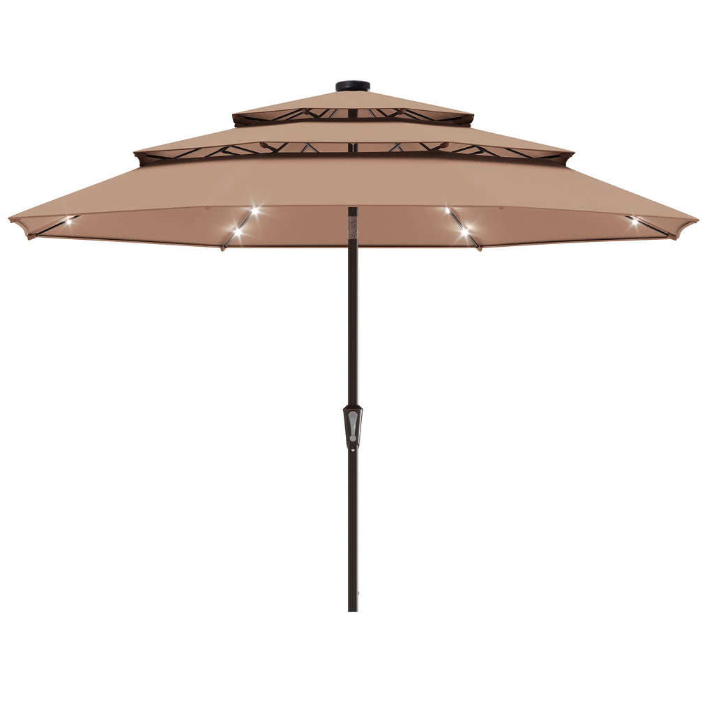 LAUSAINT HOME 10 Feet Patio Umbrella, Outdoor Large Cantilever Round Windproof Patio Offset Umbrella with 360° Rotation for Backyard, Gray
