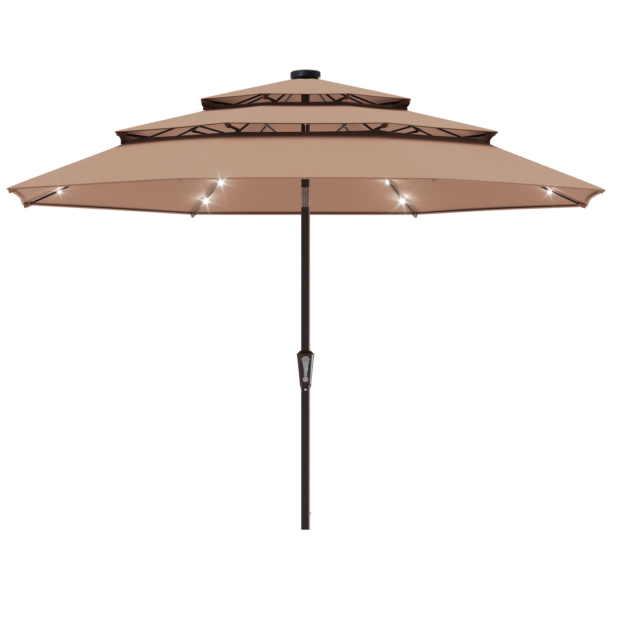 LAUSAINT HOME 10 Feet Patio Umbrella, Outdoor Large Cantilever Round Windproof Patio Offset Umbrella with 360° Rotation for Backyard, Gray
