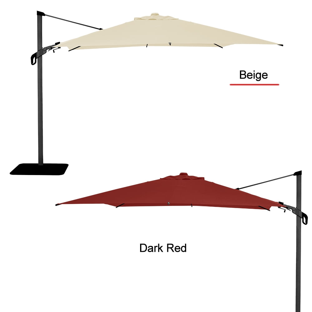 Abba Patio 11’ Vienna Offset Hanging Outdoor Cantilever Patio Umbrella, Beige