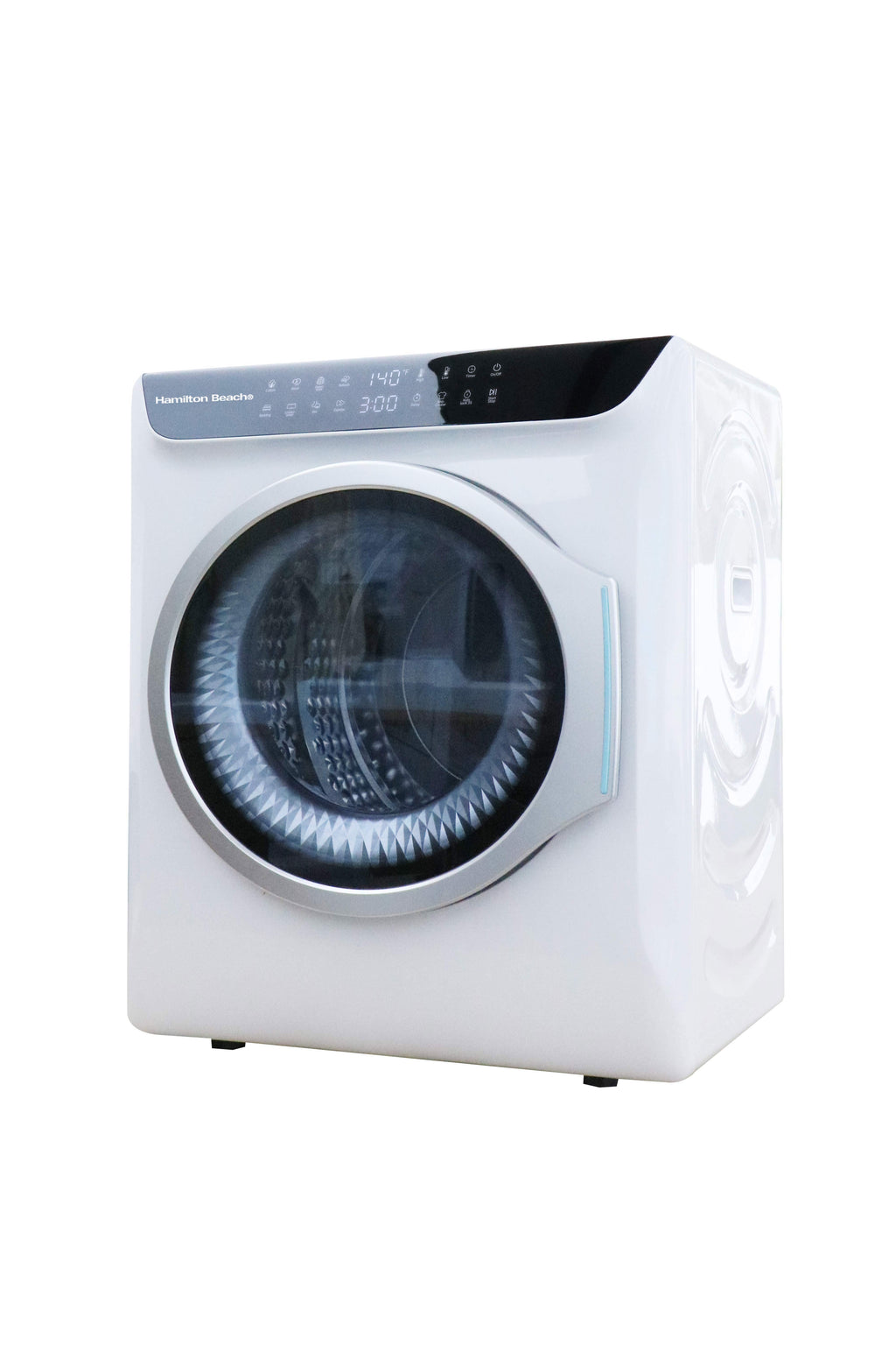 Hamilton Beach 13 lbs. Compact Tumble Dryer with Touchscreen Controls, 8 Drying Modes, Delay Start, Adjustable Heat Levels, Child Lock, Air-Vented Port, White
