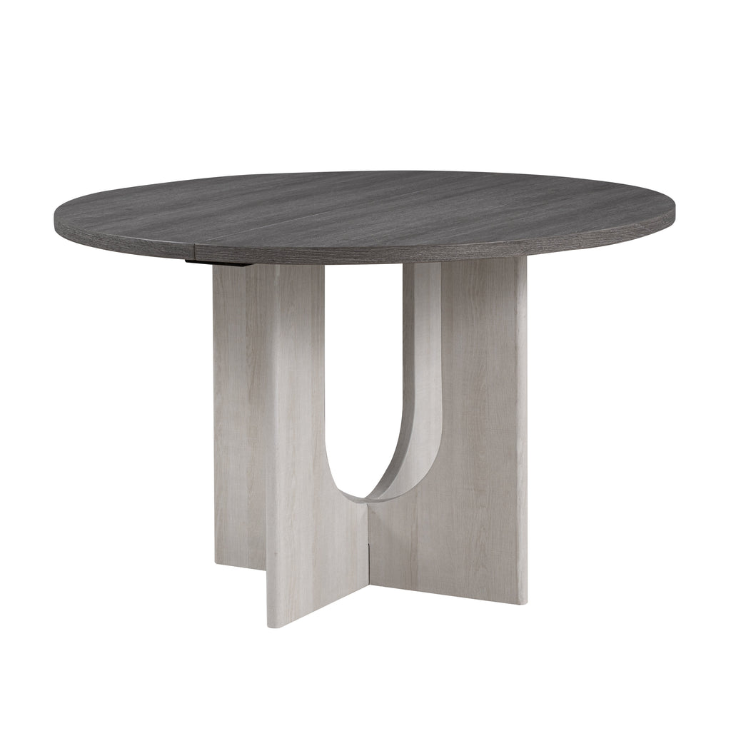 Leovanni Modern 48 5-Piece Solid Wood Dining Table Set with 4 Upholstered Chairs, Rectangular Kitchen & Dining Room Set, Natural