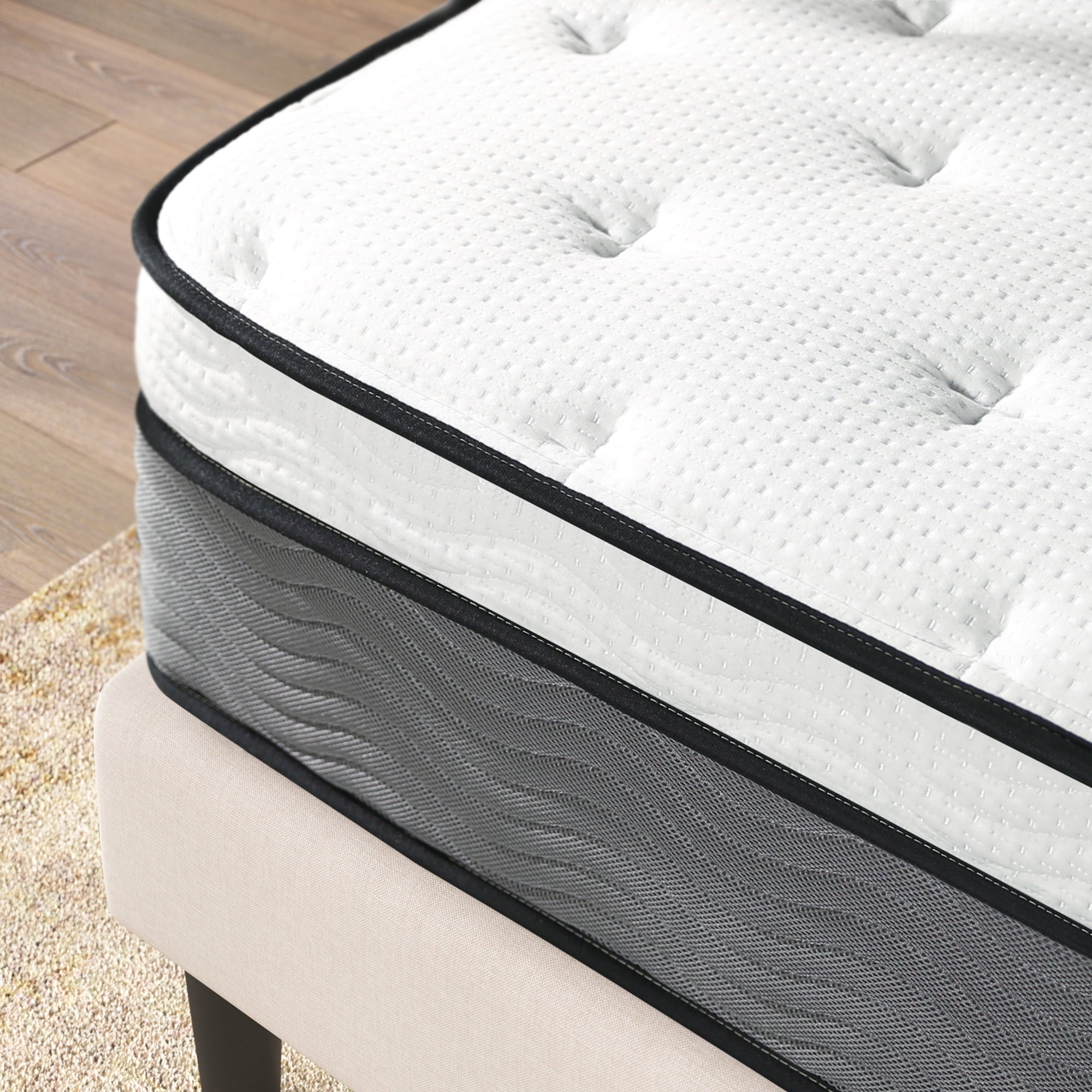 Zinus True Support 14 Full Euro Top Medium Hybrid Mattress with Comfort Foam and Pocket Springs