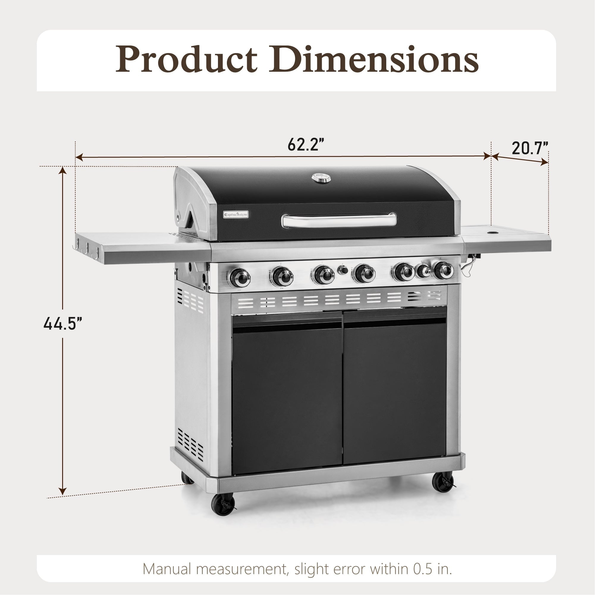 Alpha Joy 4-Burner Propane Gas Grill and Griddle Combo with Side Burner in Black
