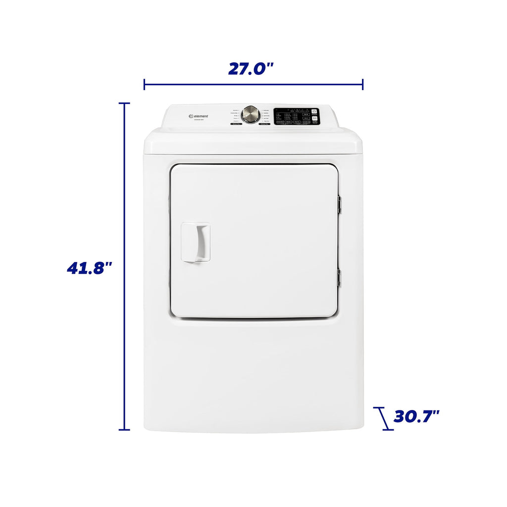 Element Electronics 7.0 cu. ft. Front Load Electric Dryer - White (ETD7027ECW)