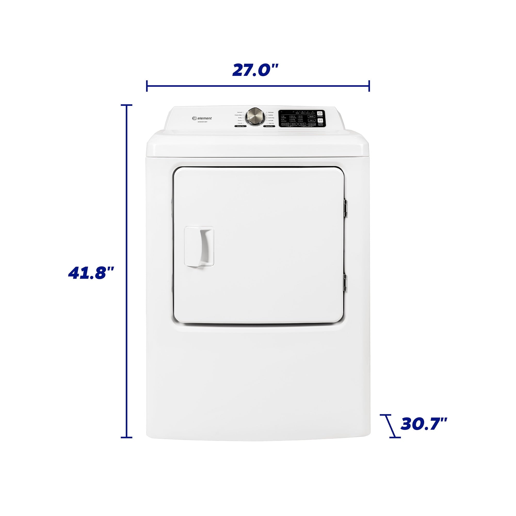 Element Electronics 7.0 cu. ft. Front Load Electric Dryer - White (ETD7027ECW)