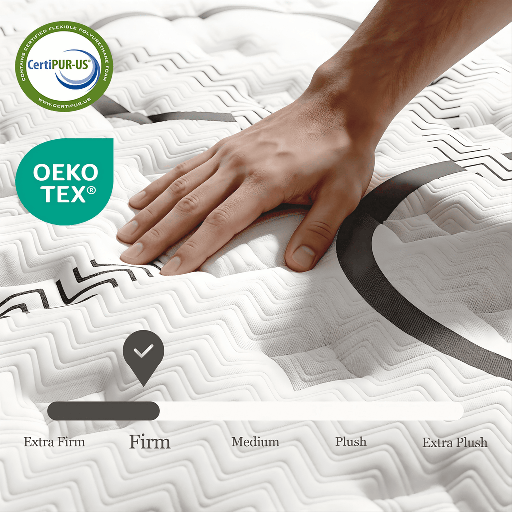 Dealnight 14 inch Queen Size Hybrid Mattress,Firm Cooling Gel Memory Foam Queen Mattress with Individual Pocket Coils,Bed in a Box