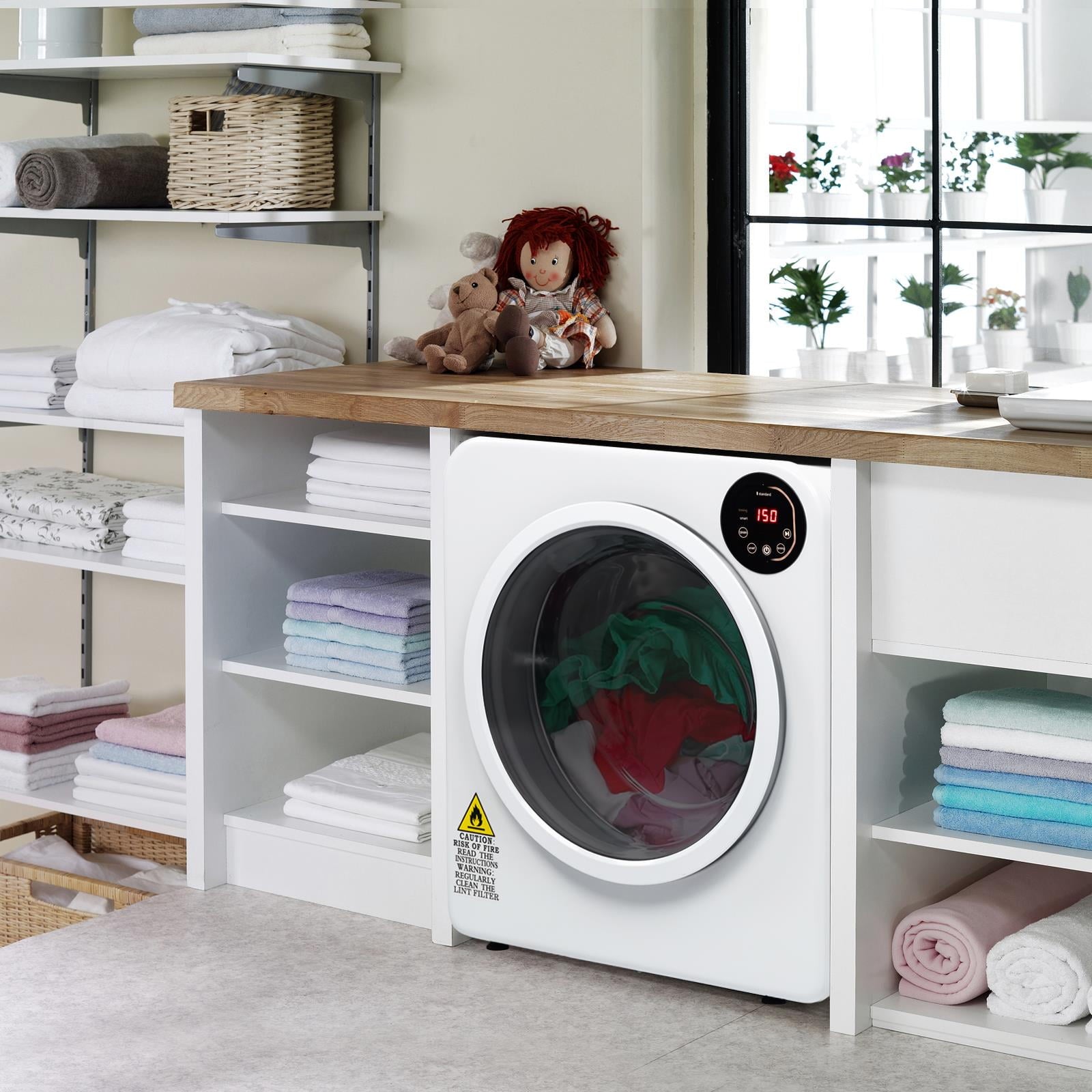 Ktaxon 3.5 cu. ft. Portable Electric Compact Stainless Steel Dryer, White