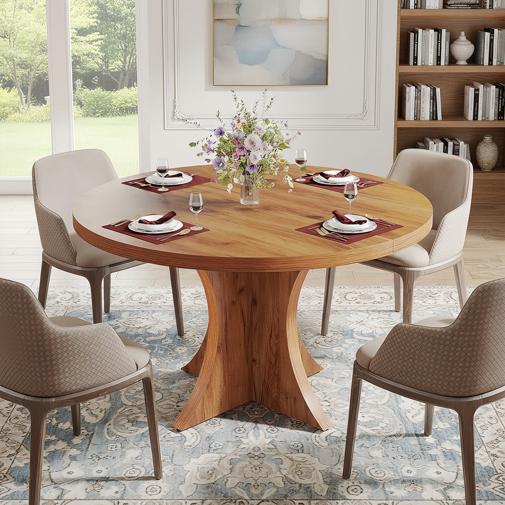 Modern Faux Marble Dining Table, 63 Rectangular 4-6 Seater Wood Table with Sturdy Base, Kitchen Living Room Dinner Table