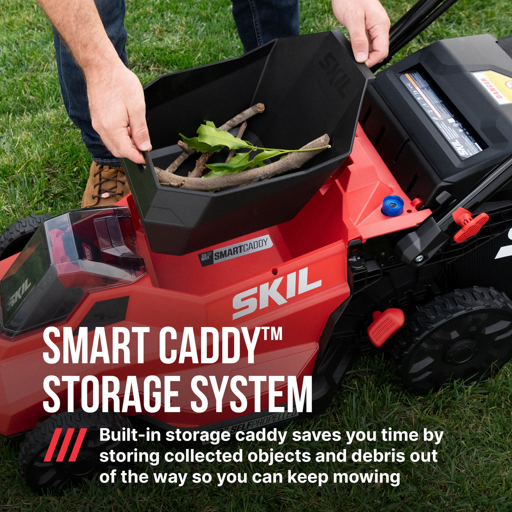 SKIL PWR CORE 40V Brushless 20-Inch Self-Propelled Mower Kit with Smart Caddy, 7.5Ah Battery and 150W Charger, SM2010C-16