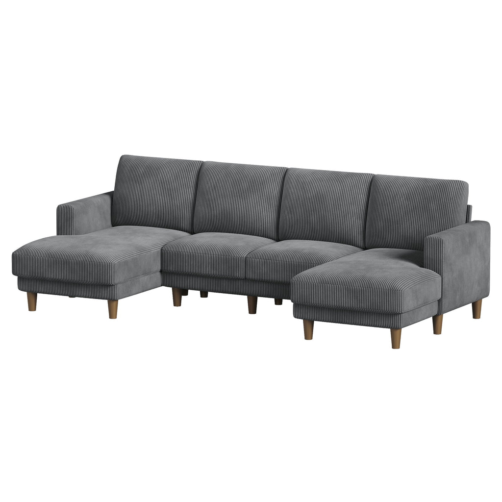 87 Corduroy Sofa,3 Seater Sofa with Extra Deep Seats,Neche Comfy Upholstered Couch for Living Room,2 Pillows,Green
