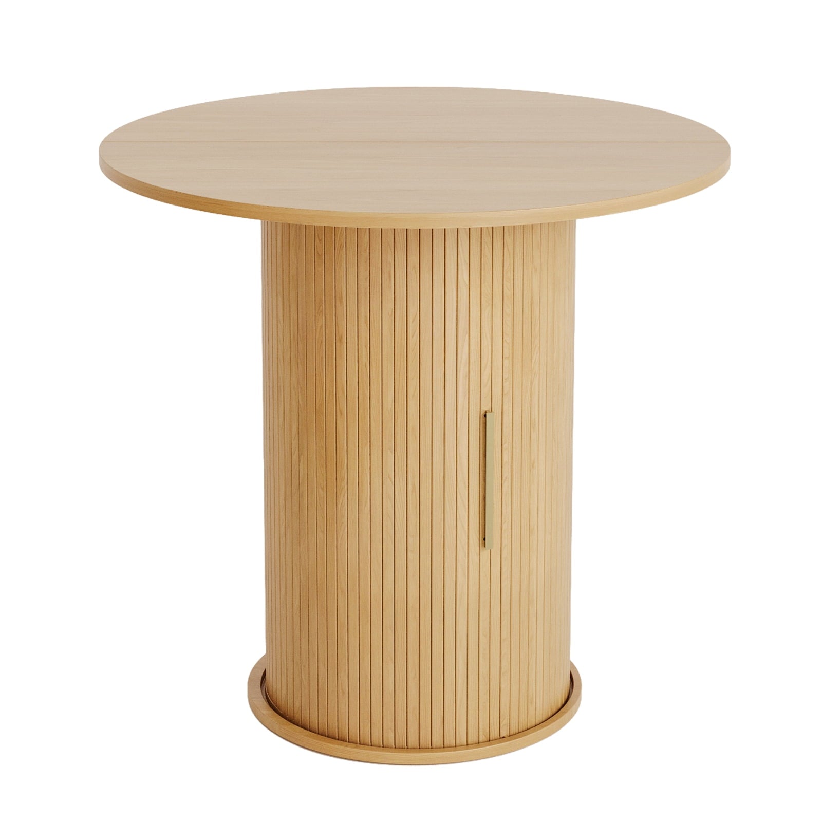 Ktaxon Mid-Century Round Dining Table for 2, 31.5 Modern Dining Room Table with 2-Tier Storage for Small Spaces, Kitchen, Dining Room, Home, Apartment Friendly, Oak