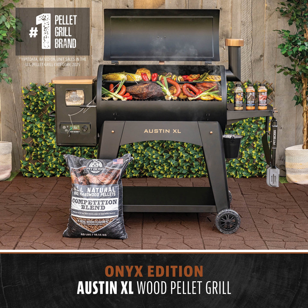 Pit Boss Pellet Smoker, Austin XL 1000 Square inch Wood Fired Pellet Grill, Onyx Series