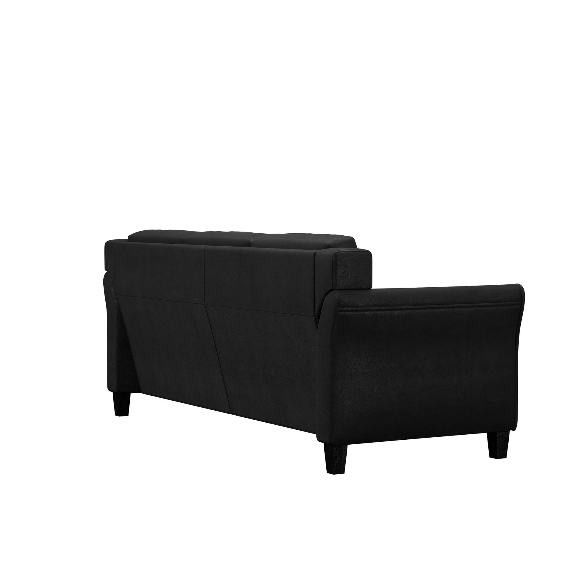 Lifestyle Solutions Taryn Curved Arms Sofa, Black Fabric
