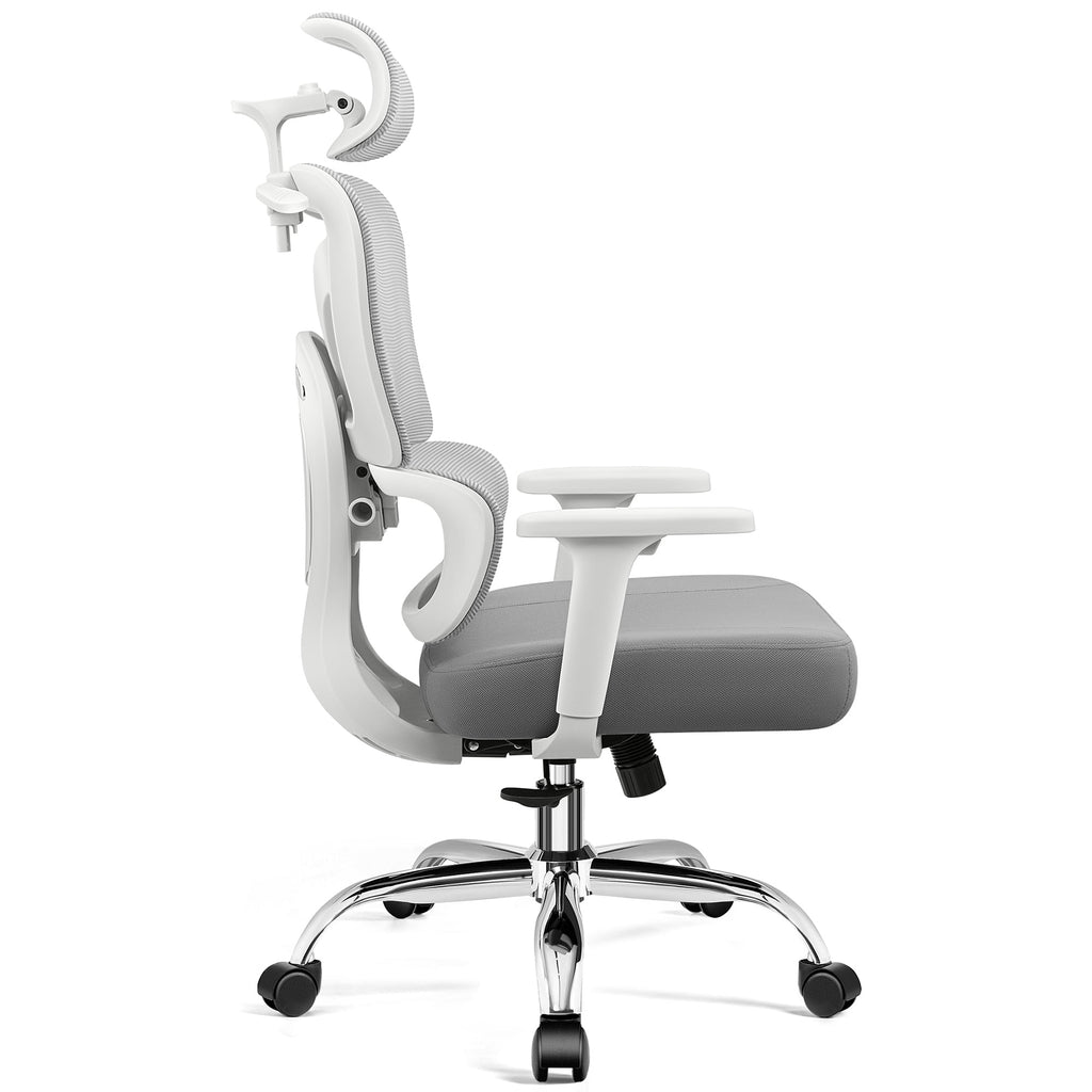 COOLHUT Ergonomic Mesh Office Chair with Footrest, Big and Tall Computer Desk Chair with Adjustable Lumbar Support, Headrest and Armrest, High Back Home Office Chair for Workspace, 300LBS, Black