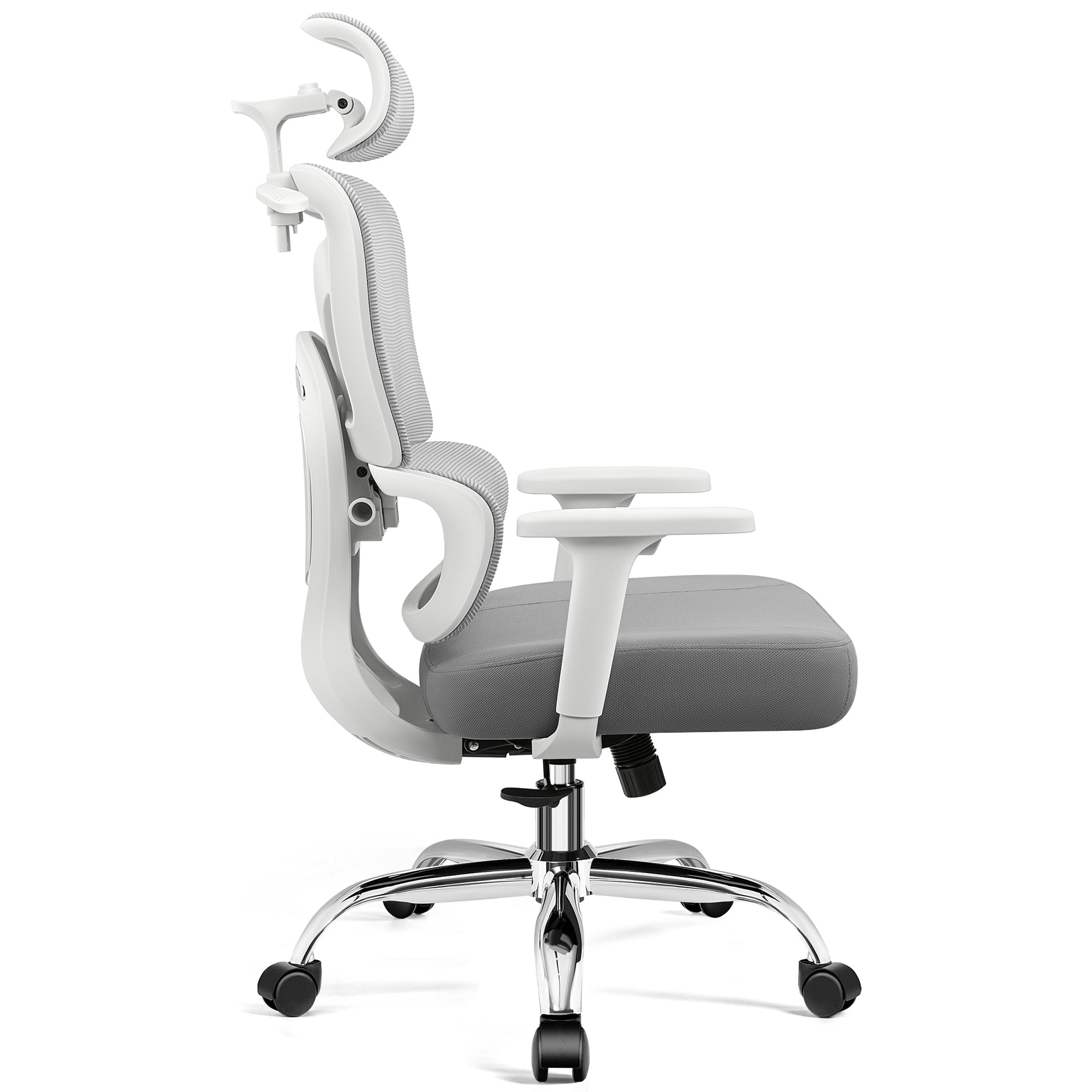 COOLHUT Ergonomic Mesh Office Chair with Footrest, Big and Tall Computer Desk Chair with Adjustable Lumbar Support, Headrest and Armrest, High Back Home Office Chair for Workspace, 300LBS, Black