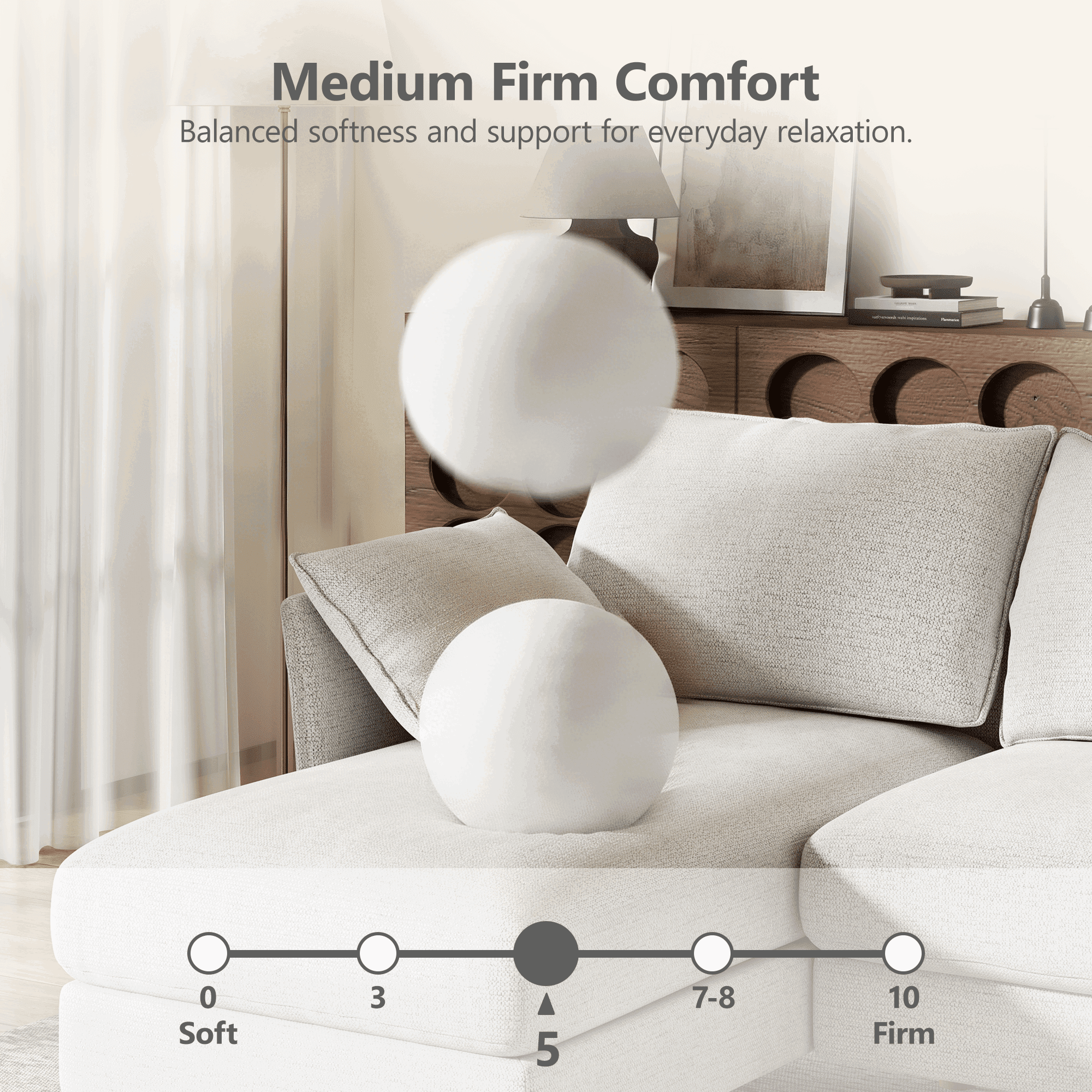 BedLuxury 100 U-Shape Sectional Sofa with Chaise, Chenille Modern Couch with High Legs for Living Room, Apartment, Gray