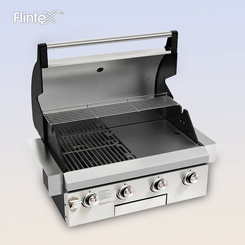 4 Burners Built-In Gas Grill, 40,000 BTU Outdoor Kitchen Grill with 653.2 Sq.in Cooking Area, LPG/NG, Perfect for Backyard BBQs