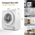2.6 Cu.Ft White Compact Portable Laundry Dryer, 110V Electric Clothes Dryer with Stainless Steel Tub & Control Knob, Small Portable Dryer Machine for Apartment Dorm RV Indoor Use