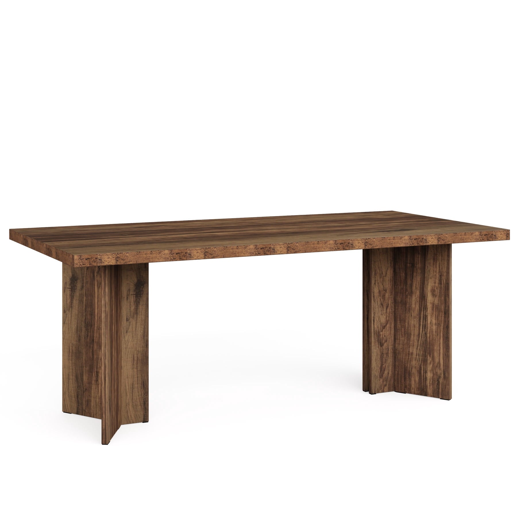 Fnova 63 Rectangular Modern Dining Table, Wooden Modern Kitchen Table for 6 People for Dining Room, Warm Brown (Chairs Not Included)