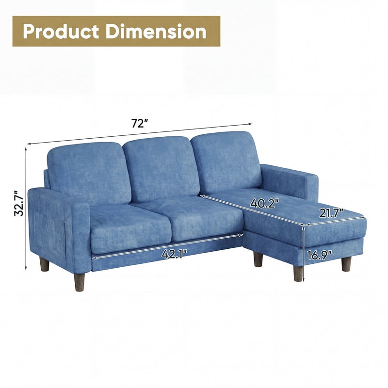 Homall Cloud Modular Sectional Sofa 3 Seat L-Shaped Cloud Oversized Sofa Couch for Living Room, Apartment and Small Space,Dark Gray
