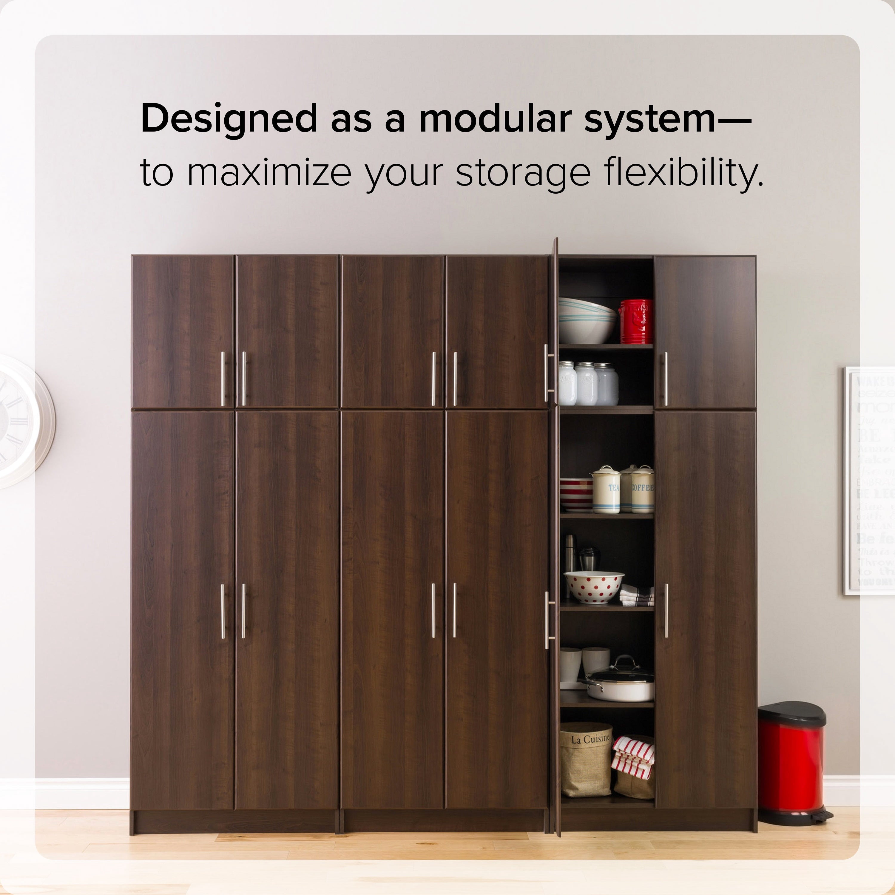 Prepac Armoir, Elite 32W x 35H x 20D White Wardrobe Closet & Cabinet - Functional Clothes Storage with Hanging Rail, Armoire Wardrobe - WEW-3264