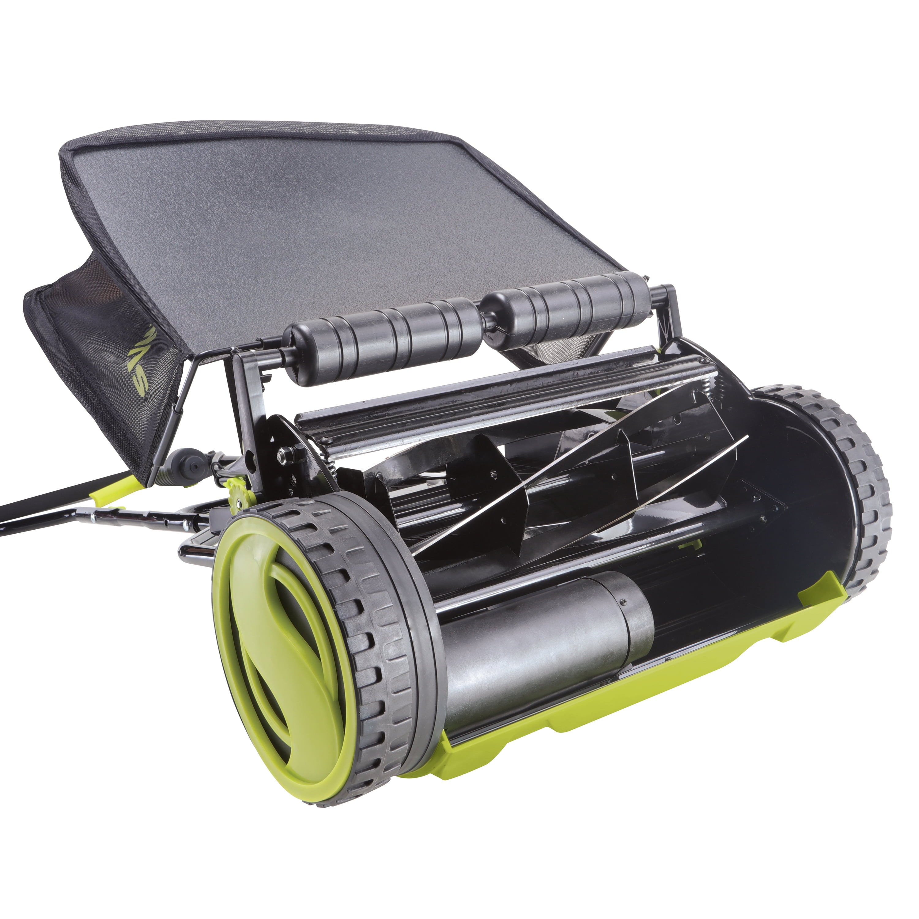 Sun Joe 24V Cordless Push Reel Lawn Mower, Battery Powered Grass Cutter for Yard, 15-Inch