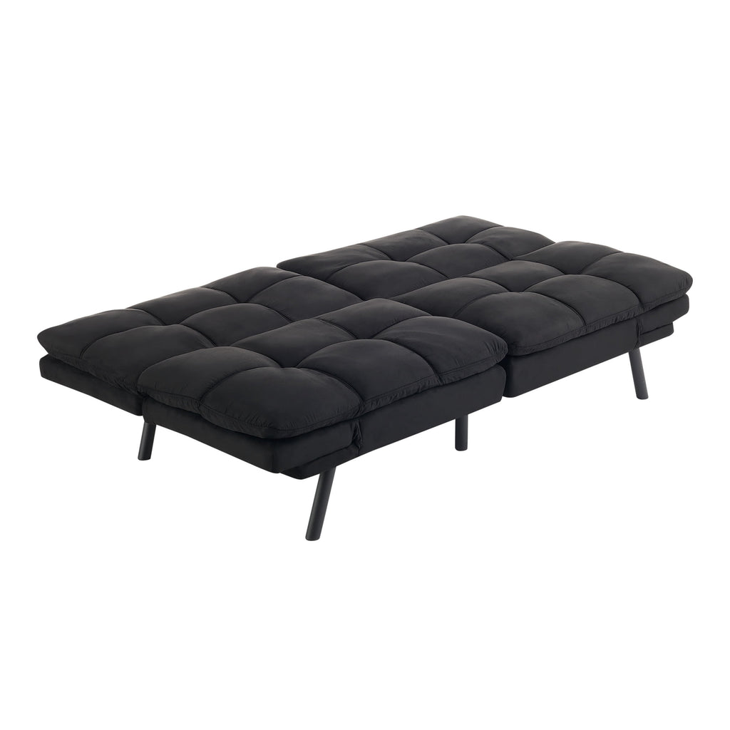 Mainstays 72 Memory Foam Futon Sofa Bed,Black