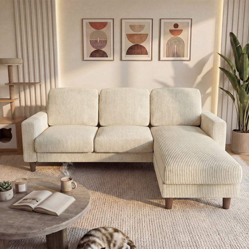 Homall Cloud Modular Sectional Sofa 3 Seat L-Shaped Cloud Oversized Sofa Couch for Living Room, Apartment and Small Space,Dark Gray