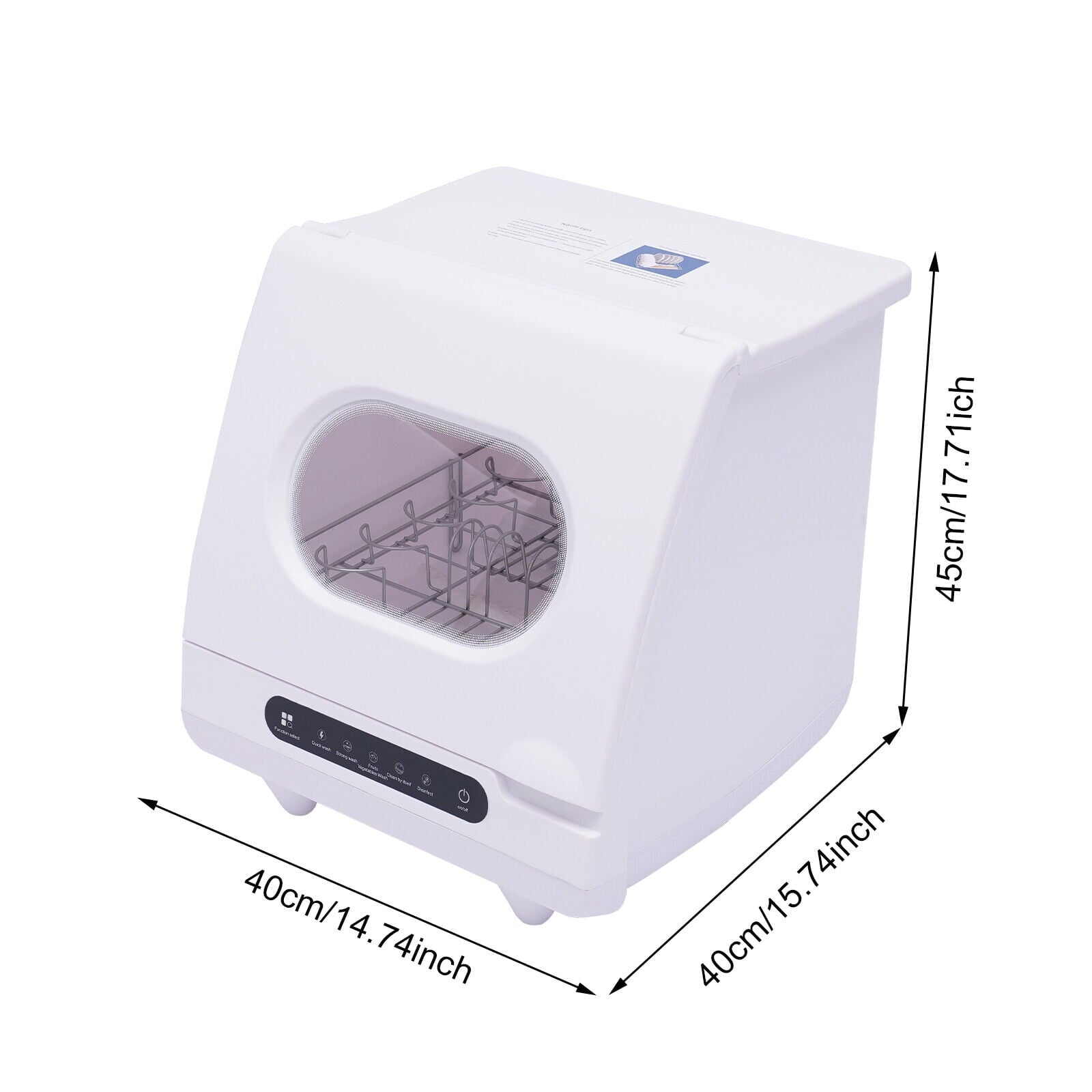 Mkyiongou Compact Countertop Dishwasher with Full Panel Control, 50 dB