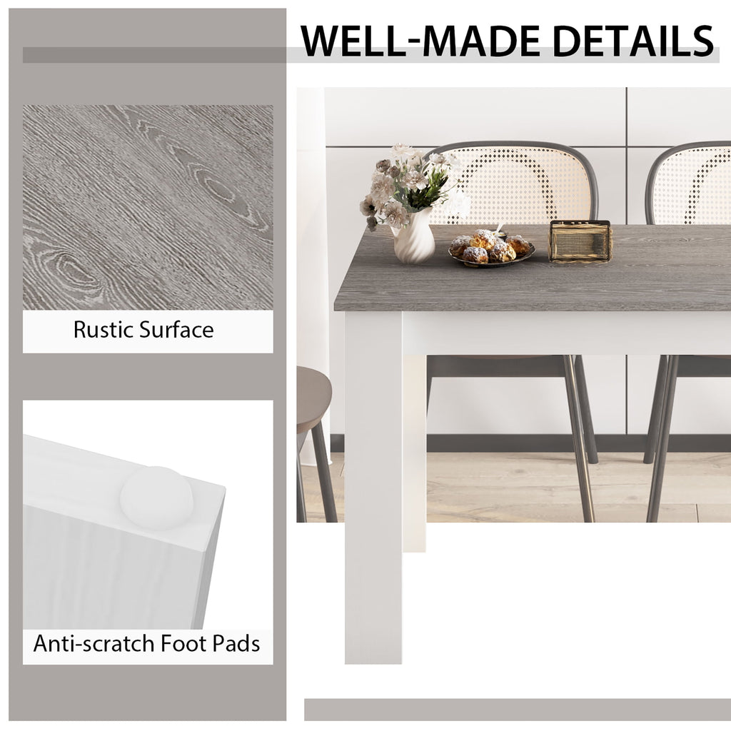 Costway Dining Table 47 Inch Kitchen Dining Table Rectangular for Small Space Dark Gray