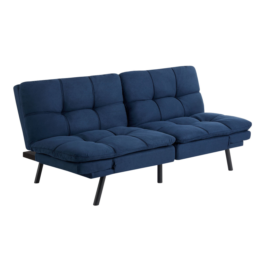 Mainstays 72 Memory Foam Futon Sofa Bed,Black