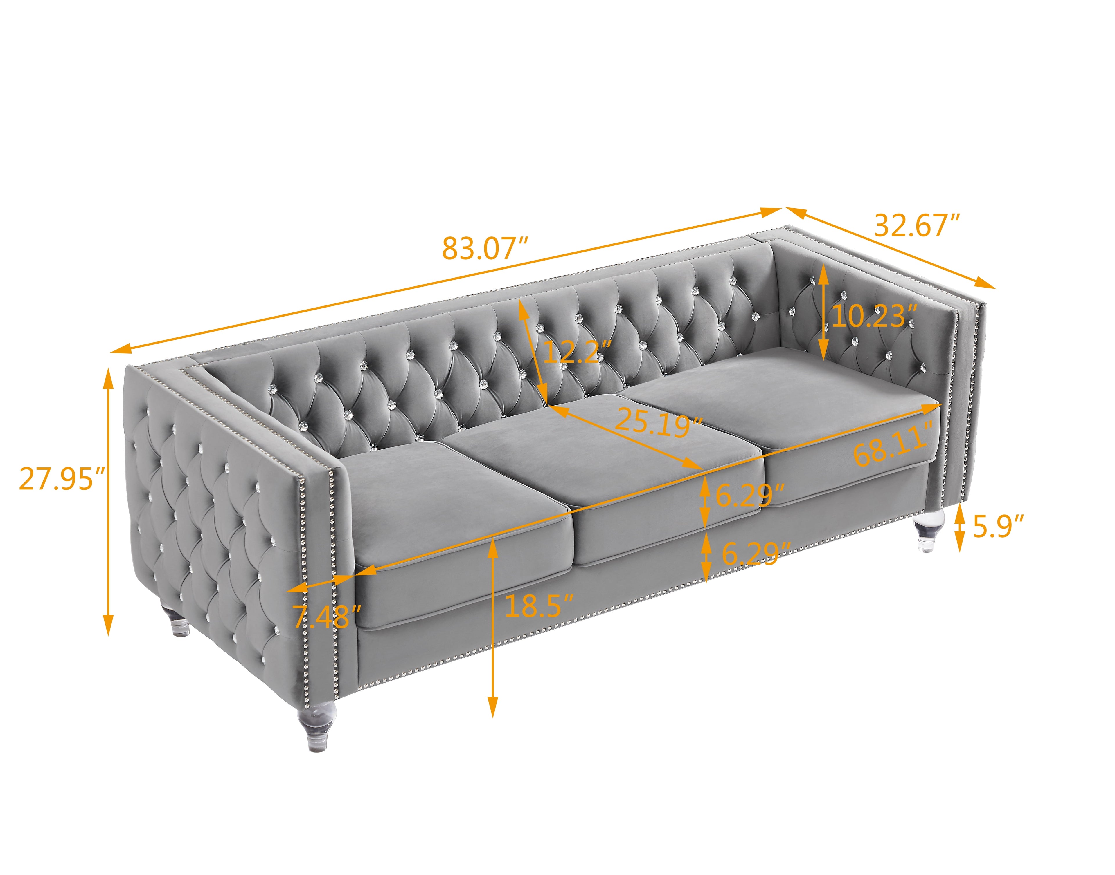 Gewnee 86.6 Modern Sofa Couch,Teddy Velvet 3 Seaters Comfy Couch with Deep Seat for Living Room,2 Pillows,Beige