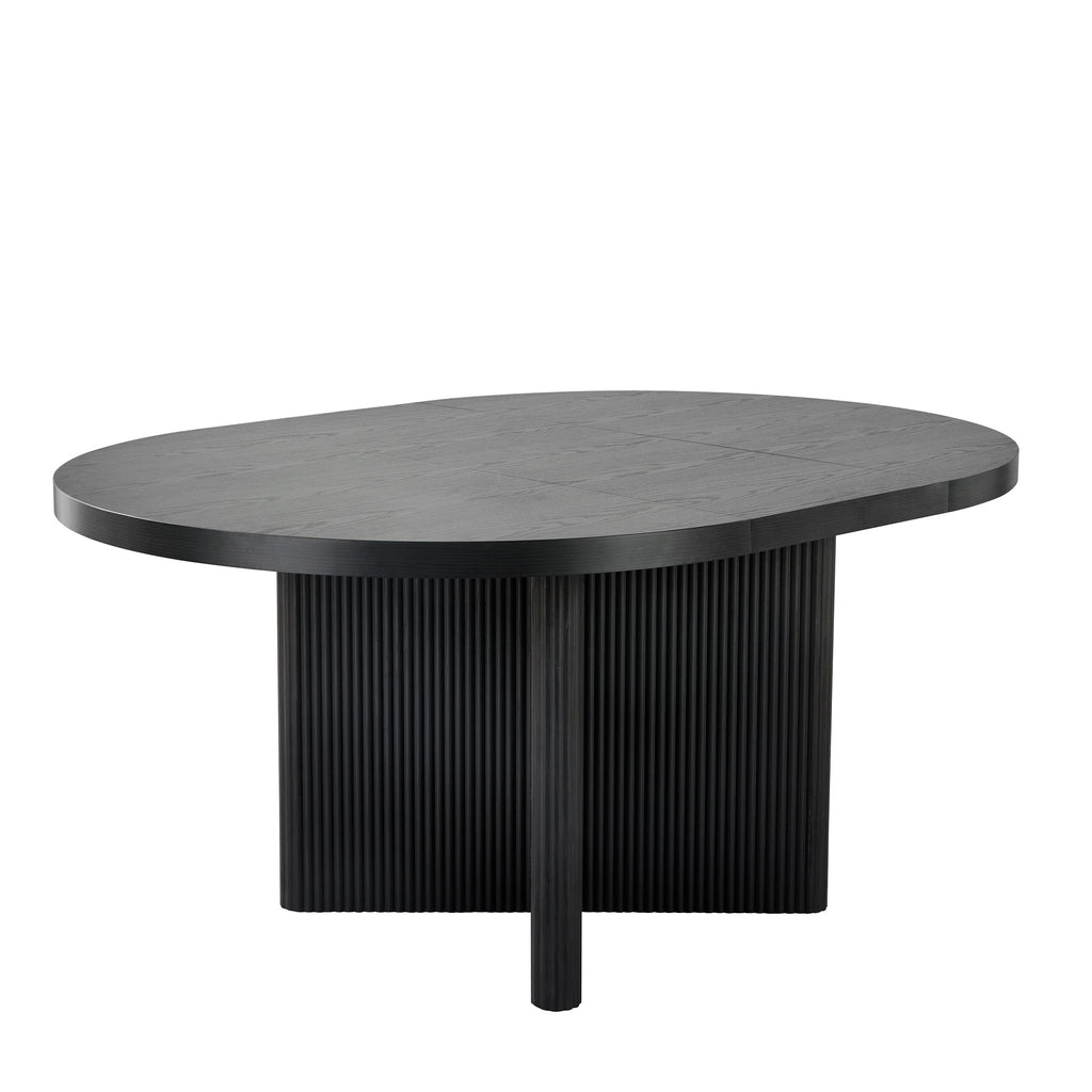 Better Homes & Gardens Lillian Fluted Round Expandable Dining Table, Walnut Finish