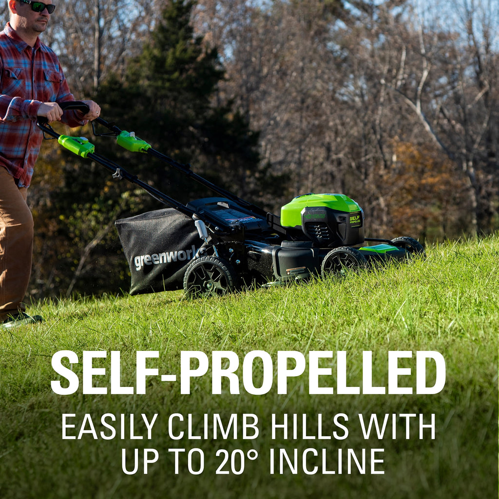Greenworks 40V 21 Brushless Self Propelled Lawn Mower with 5.0 Ah Battery and Charger 2516402