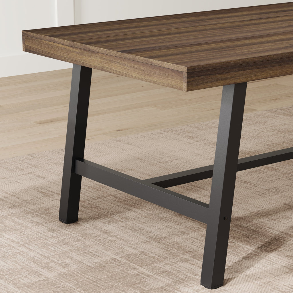 70.87 Inch Long Large Rectangle Dining Table for 6-8 People, Modern Kitchen Dining Room Table with Rustic Wooden Tabletop & Strong Metal frame(Only Gray Walnut Table)