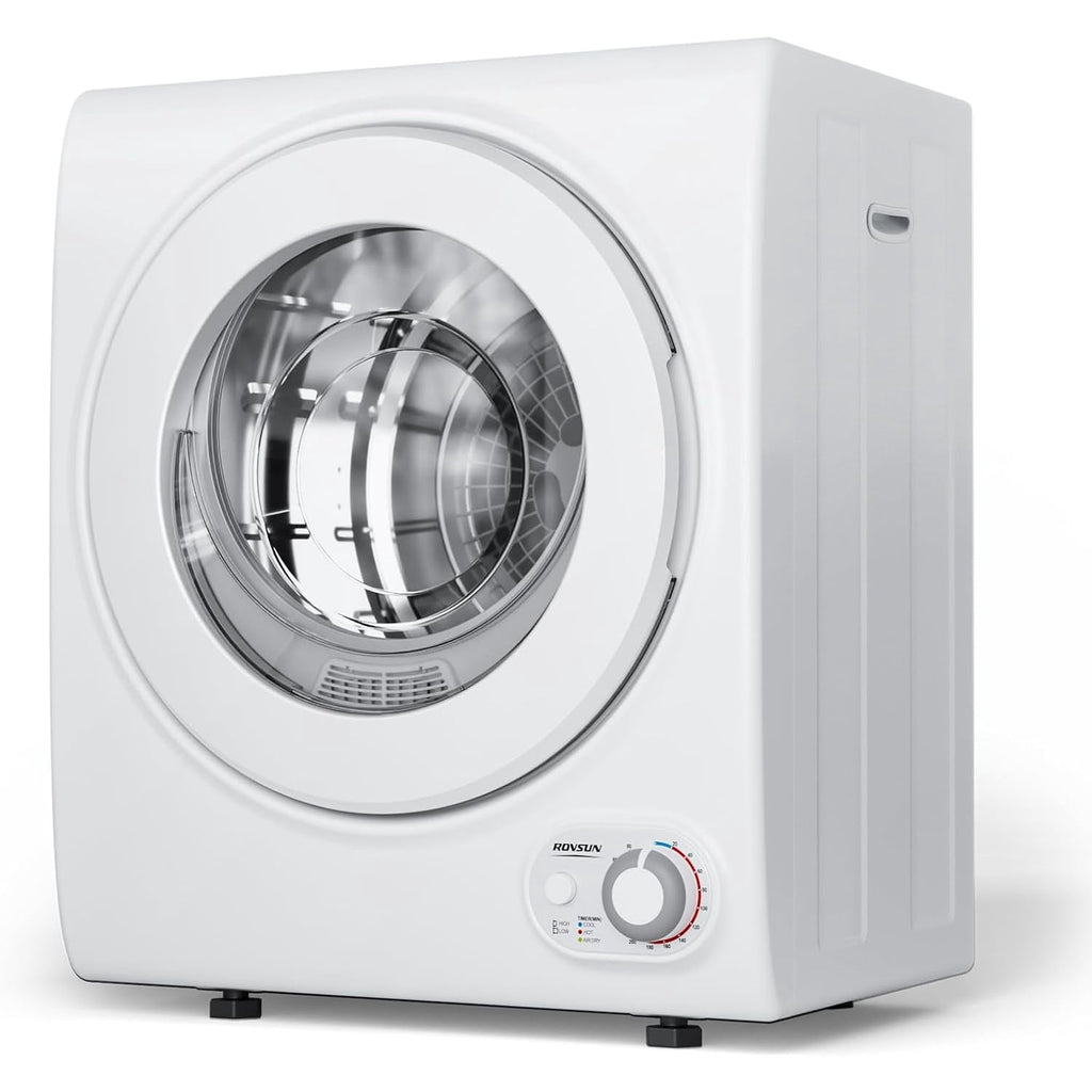 2.6 Cu.Ft White Compact Portable Laundry Dryer, 110V Electric Clothes Dryer with Stainless Steel Tub & Control Knob, Small Portable Dryer Machine for Apartment Dorm RV Indoor Use