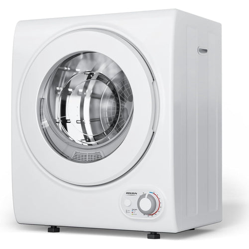 2.6 Cu.Ft White Compact Portable Laundry Dryer, 110V Electric Clothes Dryer with Stainless Steel Tub & Control Knob, Small Portable Dryer Machine for Apartment Dorm RV Indoor Use