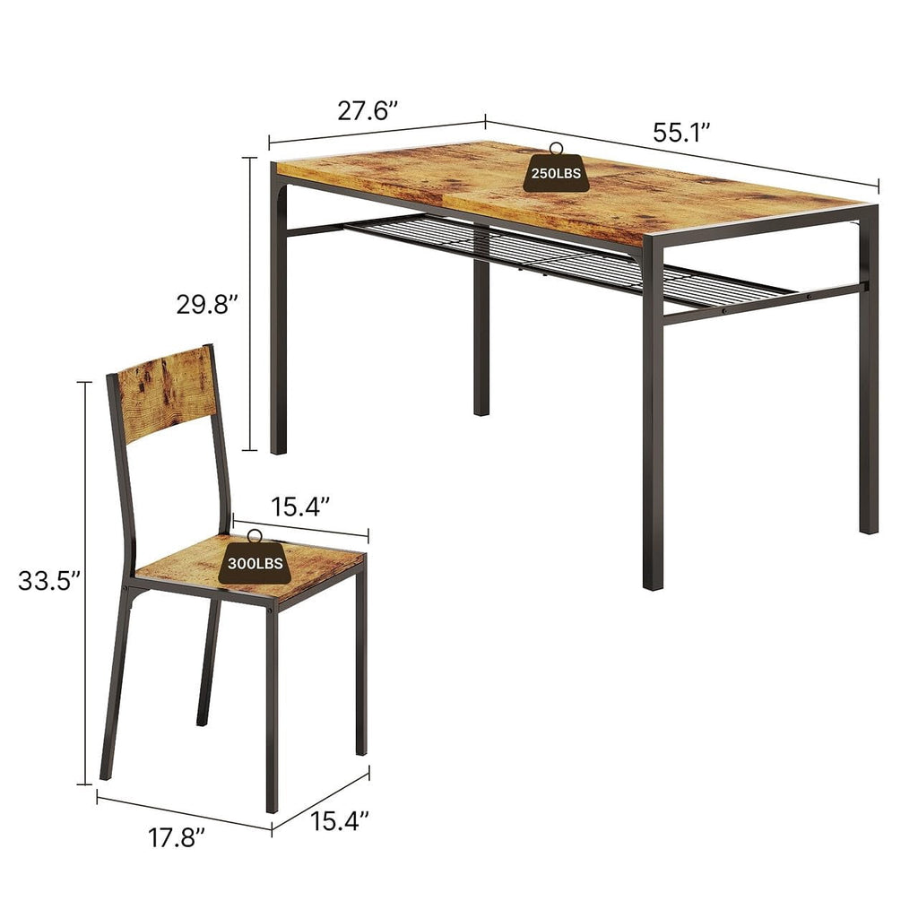 Aiho 7-Piece Dining Table Set for 6, Space-Saving Kitchen Table with Chairs, Compact Dining Furniture for Small Spaces & Apartments, Retro