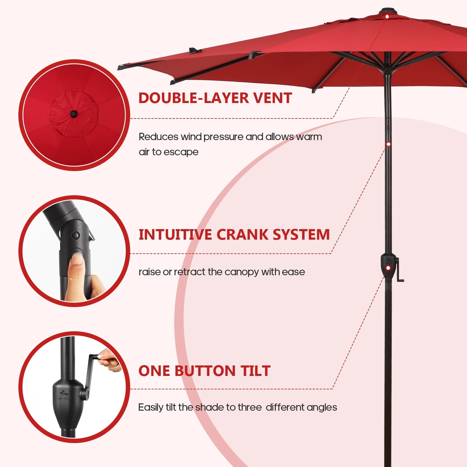 Abba Patio 11’ Vienna Offset Hanging Outdoor Cantilever Patio Umbrella, Beige