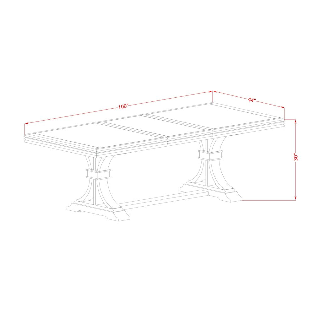 Luxe by East West Furniture 7 piece Modern Dining Table Set consists of a Dining Table and 6 Dinner Chairs