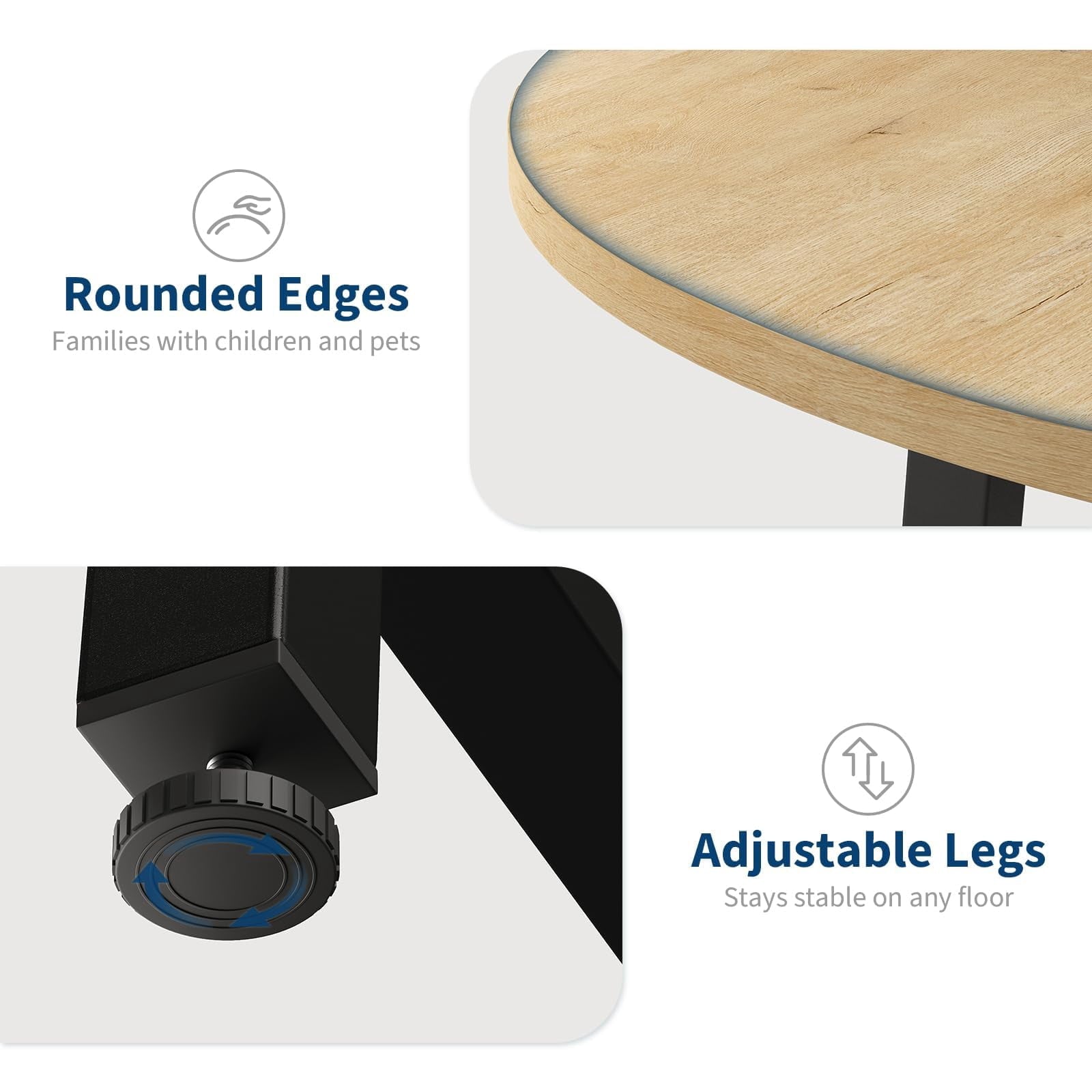 31.5 Round Dining Table for 4 People, Modern Wood Circle Kitchen Table with Sturdy Industrial Metal Frame, Small Space Saving Dining Room Table for Apartment & Breakfast Nook, (No Chairs), Walnut
