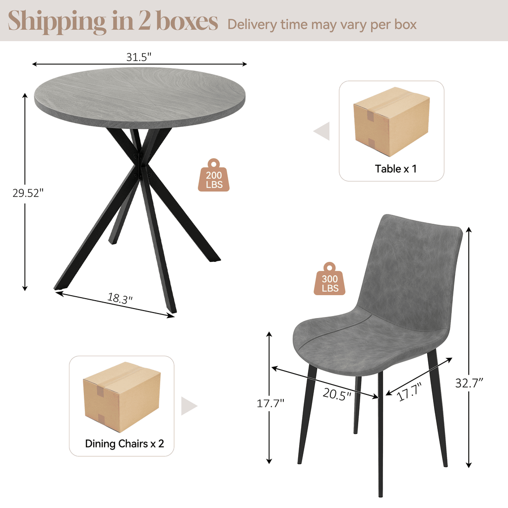 Small Round Dining Table for 2-4 People, 31.7 Modern Round Kitchen Table, Space-Saving Table for Living Dining Room, Coffee ,Apartment
