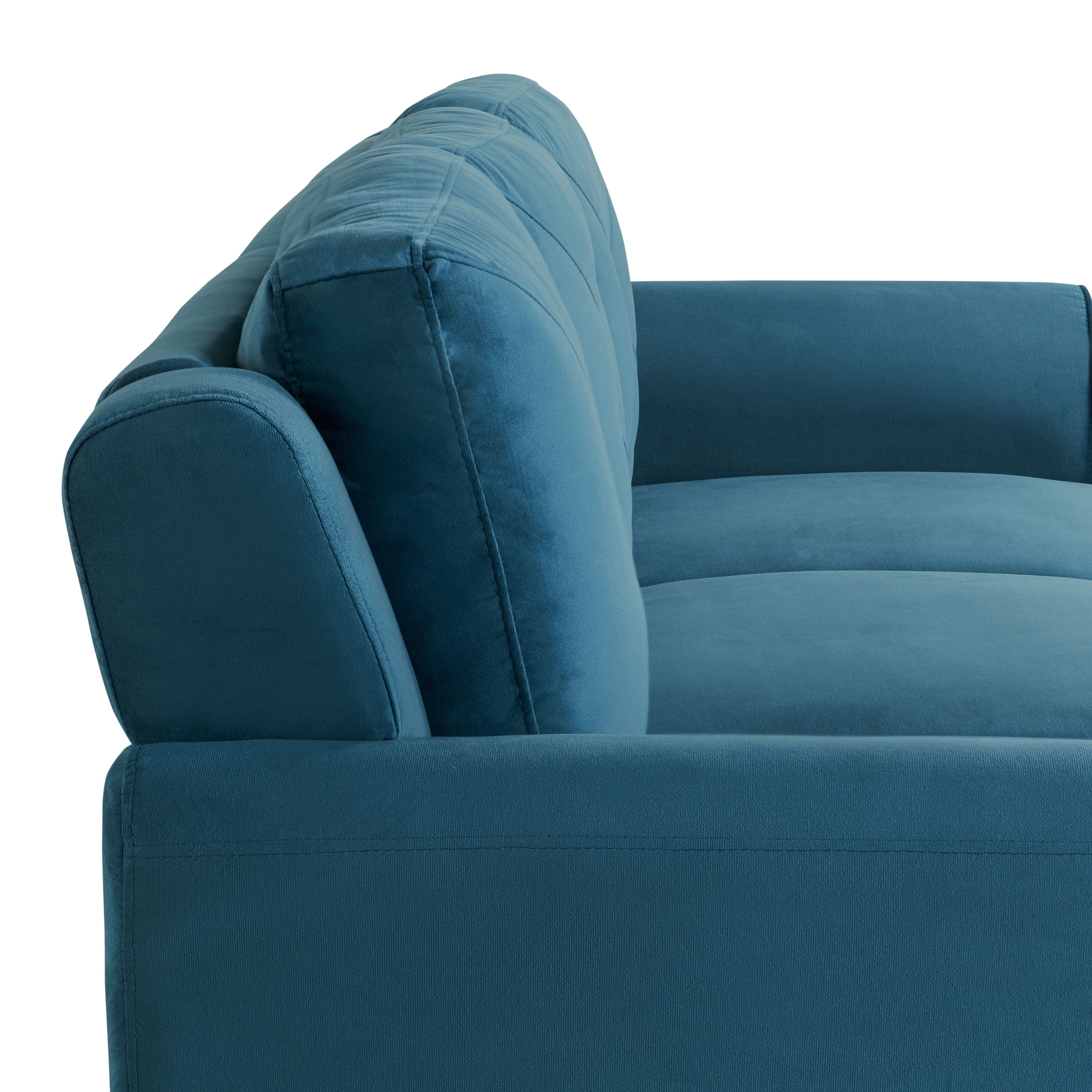 Lifestyle Solutions Taryn Curved Arms Sofa, Black Fabric