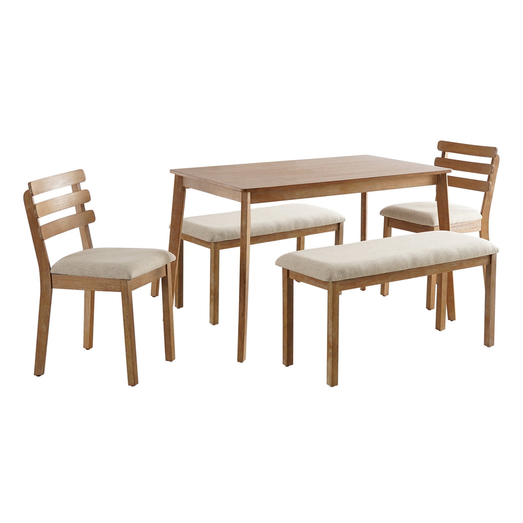 KithKasa Rectangular Dining Table Set for 4 , Kitchen Table and Chairs for 4, 5 Piece Space Saving Wood Kitchen & Dining Room Tables Set Furniture