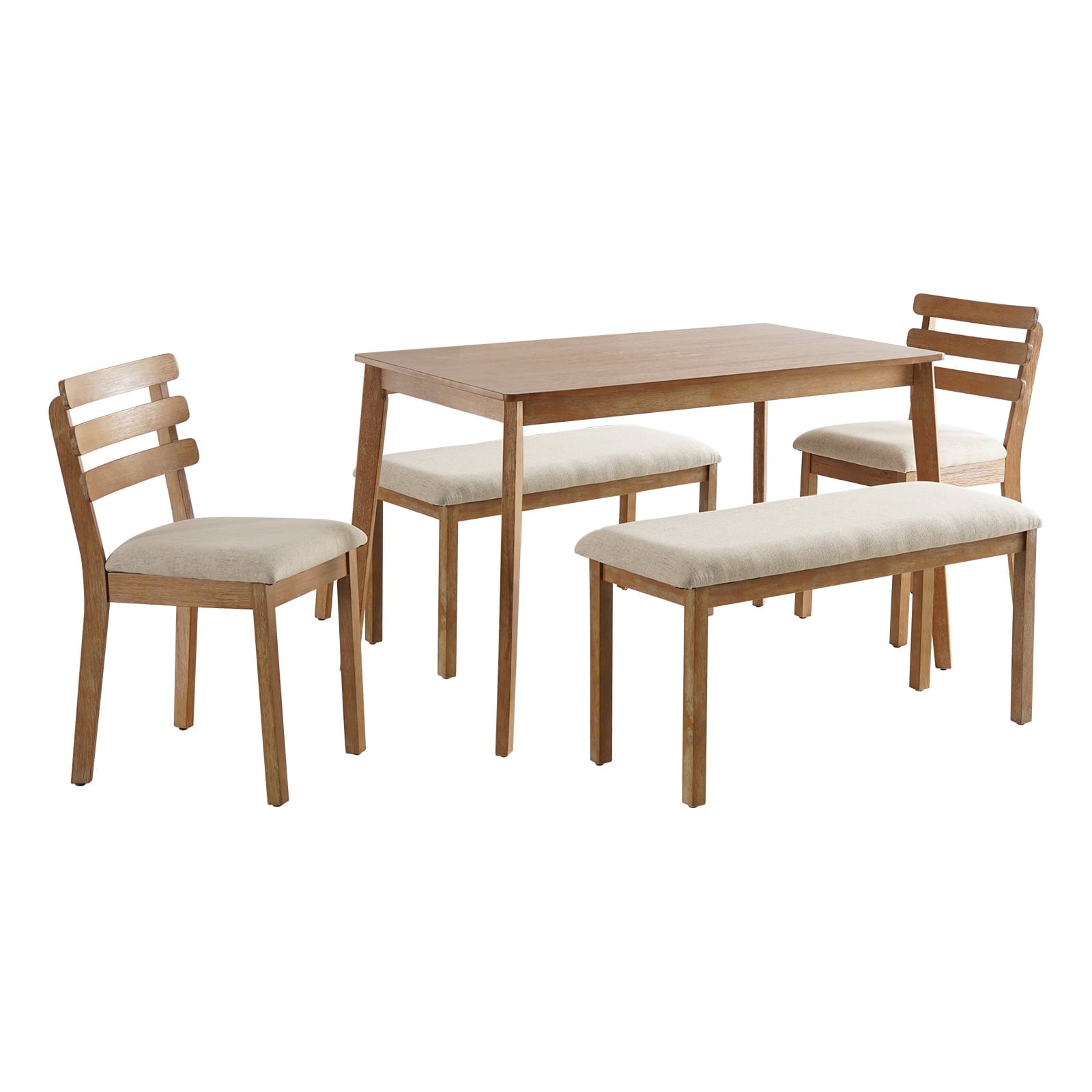 KithKasa Rectangular Dining Table Set for 4 , Kitchen Table and Chairs for 4, 5 Piece Space Saving Wood Kitchen & Dining Room Tables Set Furniture