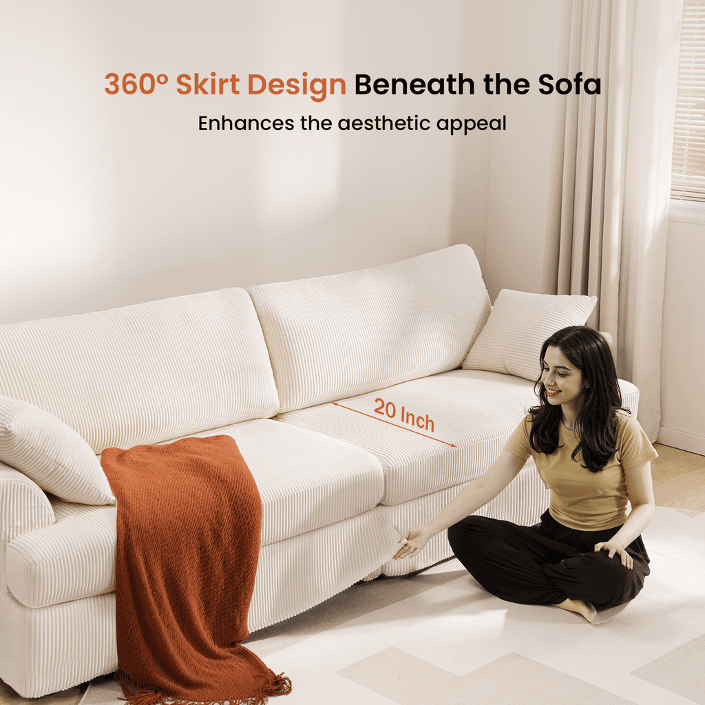 87 Sofa, Comfy Cloud Couch, Upholstered Couch for Living Room, Green