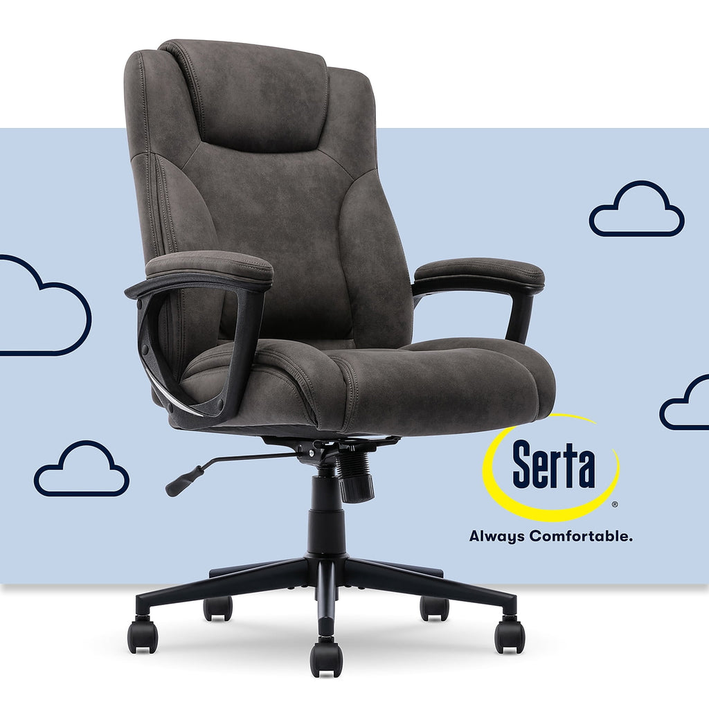 Serta Comfort Eco Office Ergonomic Computer Chair Lumber Support Black