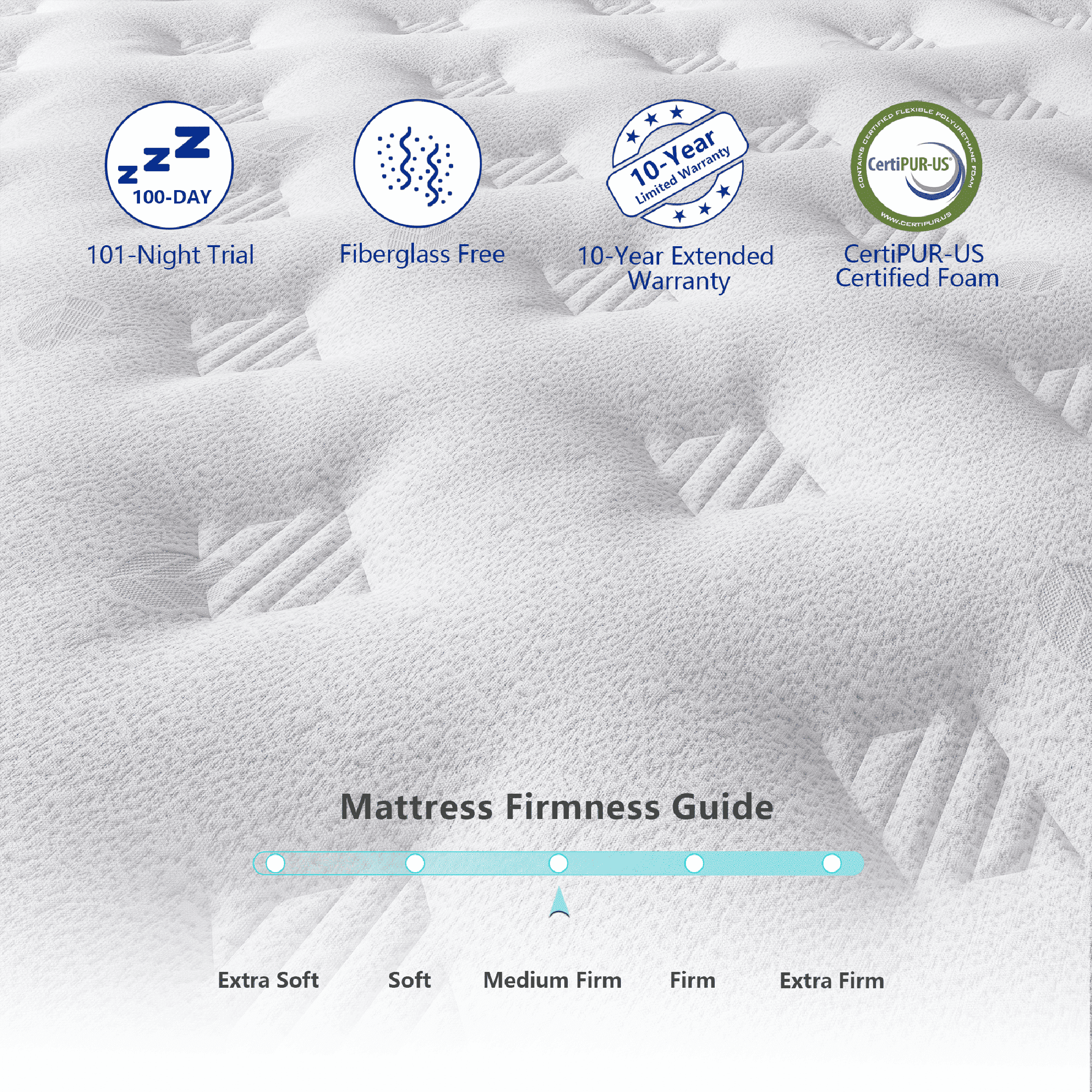 Madevos Queen Mattress in a Box, 10 inch Memory Foam individual Pocket Spring Hybrid Mattress - Medium Firm Support with Soft & Breathable
